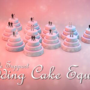 Wedding Cake Equality Video - rows of wedding cakes featuring couples of different genders and races