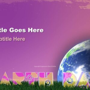 Earth Day Church PowerPoint - slide with text placeholders set against a groovy background with Day-glo colors