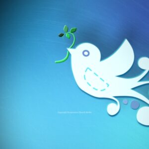 Sprig (Hope) Graphics - a white dove brings a single sprig back to the Arc