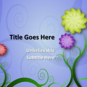 Spring Flowers Welcome PowerPoint - slide with text placeholders set against a blue background with colorful flowers