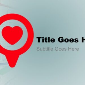 Lenten Journey PowerPoint - Title slide with text placeholders; a large GPD location pin with a red heart in the center