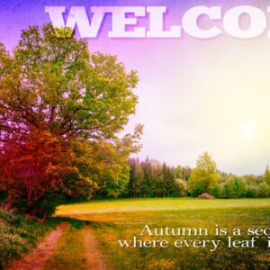 Autumn Second Spring Video - a vibrant fall meadow with text of a poem from Albert Camus