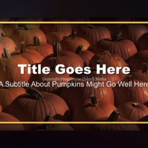 Fall Scenery Background PowerPoint - slide features rows of pumpkins in a pumpkin patch
