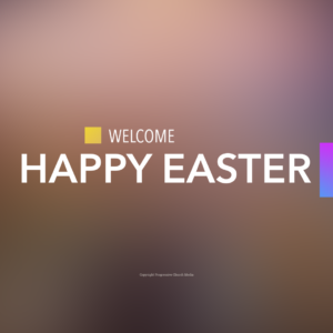 Easter Welcome Video - an Easter Sunday welcome message against a purple background