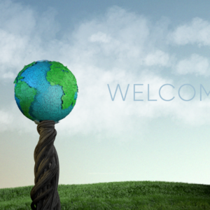 Earth Day Welcome Video - Earth depicted as a living tree, with leaves and bark set in a sunny meadow