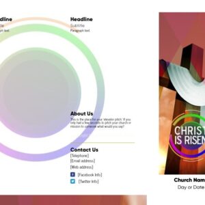 Easter Sunrise Service Bulletin Template - worship bulletin template with placeholders for text and images