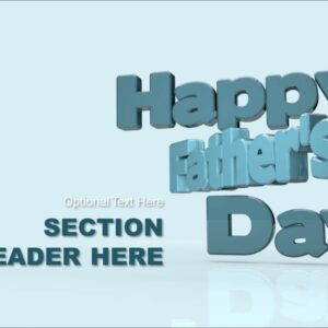 Fathers Day Worship PowerPoint - slide with text placeholders; background features the words "Happy Father's Day" in 3D letters