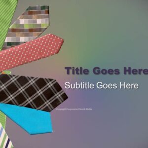 Fathers Day Ties PowerPoint - slide with text placeholders; background features a circle of colorful ties