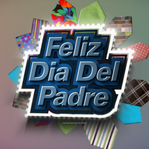 Fathers Day Ties Video - a circle formed from colorful ties with the words "Feliz Dia Del Padre"