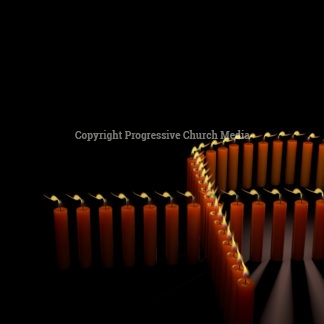 World AIDS Day Worship Service Graphics - a red ribbon is formed by a series of lit candles