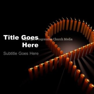 World AIDS Day Worship Service PowerPoint - slide with text placeholders; background features a red ribbon formed by lit candles