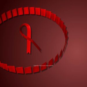 World AIDS Day Worship Graphics - a circle formed by red ribbons