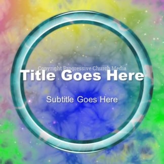 Rainbows Welcome PowerPoint - slide with text placeholders; background features bursts of bright colors