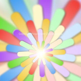 Rainbows Church Welcome Graphics - a spiral of bright rainbow colors