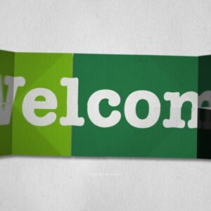 Origami (Green) Video - the word "welcome" unfolds like a origami