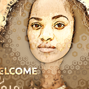 Women Of The Bible - stylized image of a woman of color looking at the viewer