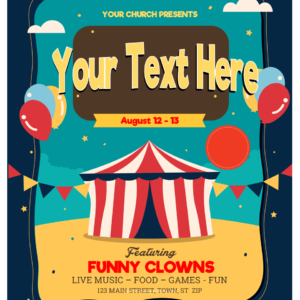 Church Carnival Flyer - poster template features a carnival tent