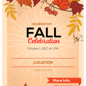 Fall Festival Flyer - poster template features fall leaves and colors