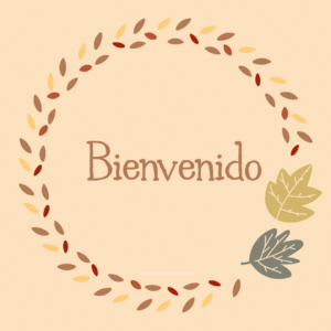 Fall Colonial Wreath Video - a fall colonial wreath encircles the word "Bienvenido"