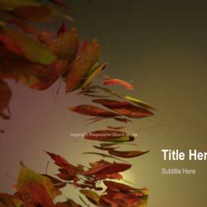 Give Thanks PowerPoint - slide features a spiral of fall leaves