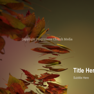 Give Thanks PowerPoint - slide features a spiral of fall leaves