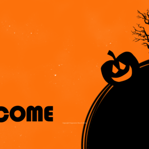Church Halloween Silhouette Graphics - Halloween images in orange and black