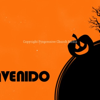 Church Halloween Silhouette Video - Halloween scene in oranges and black