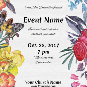 Floral Invitation - floral themed template with placeholders for text