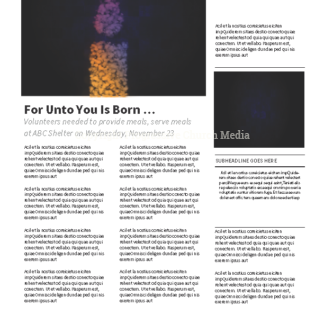 Advent Worship Background Newsletter - newsletter template with placeholders for text and images