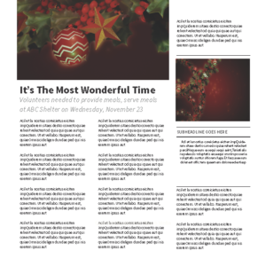 Christmas Worship Background Newsletter - newsletter template with placeholders for images and text