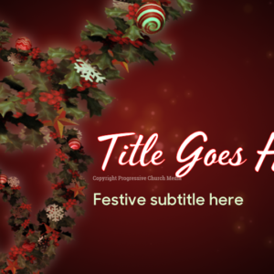 Christmas Worship Background PowerPoint. Features a spiraling strand of Christmas garland.