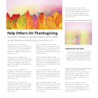 Thanksgiving Greetings Newsletter - newsletter template with text and image placeholders