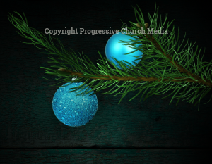 Country Christmas Graphics - Christmas ornaments hang against a backdrop of distressed old barn wood