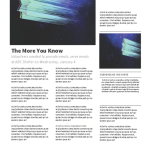 Star of Bethlehem Newsletter - newsletter template with text and image placeholders