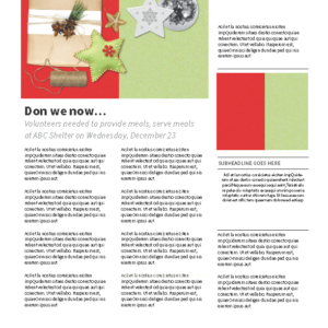 Christmas Gifts Newsletter - newsletter template with text and image placeholders