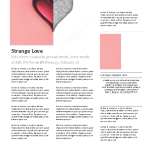 Ash Wednesday Valentines Day Newsletter - newsletter template with placeholders for headlines, text and images
