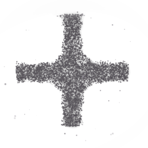 Ash Wednesday Church Welcome Graphics - a cross made of ashes against a faded white background