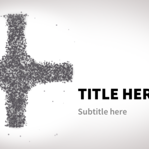 Ash Wednesday Church Welcome PowerPoint - slide with placeholders for title and text, set against a background with a cross made of ashes