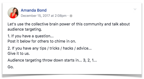 Facebook News Feed Changes - An example of what Facebook means by a post with "meaningful interactions"