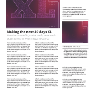 XL (40 Days of Lent) Newsletter