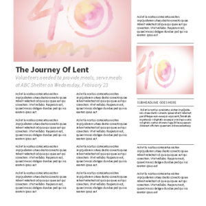 The Journey to Easter Newsletter