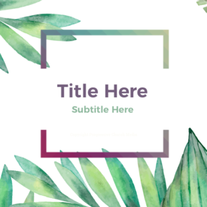 Palm Sunday Church Welcome PowerPoint - slide with placeholders for text with palm fronds painted in watercolor in the background