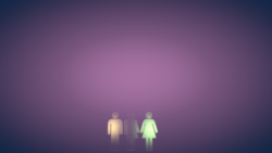 Transformation Sunday Graphics - symbols for male, female and transgender persons against a purple background