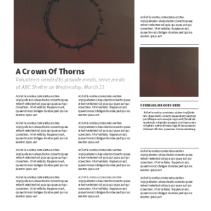 Crown Of Thorns Good Friday Newsletter - newsletter template with placeholders for text and images