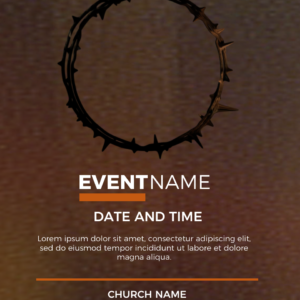 Crown of Thorns Good Friday Flyer - flyer with text placeholders; crown of thorns set against a dark background