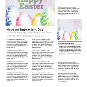 Easter Sunday Greeting Newsletter - newsletter template with placeholders for text and graphics