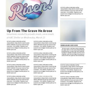 Easter Greeting Newsletter - newsletter template with placeholders for text and images