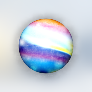 Easter Greeting Graphics - a multi-colored orb set against a grey background