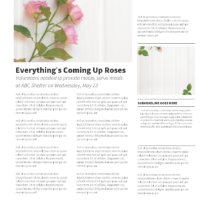 Mothers Day Welcome Newsletter - newsletter template with placeholders for text and images