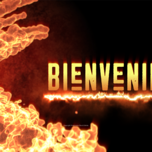 Pentecost Church Greeting Video - waves of fire with the word "Bienvenido"